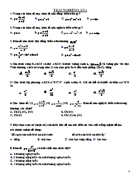 Toán 10 - Trắc nghiệm lần 1